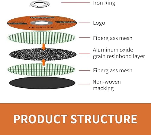 Miniatura 2 de GoYonder Paquete de 10 ruedas de corte de 4.5 pulgadas para metal, acero inoxidable, 4-12 pulgadas x 0.045 x 78 pulgadas, rueda de corte ultrafina