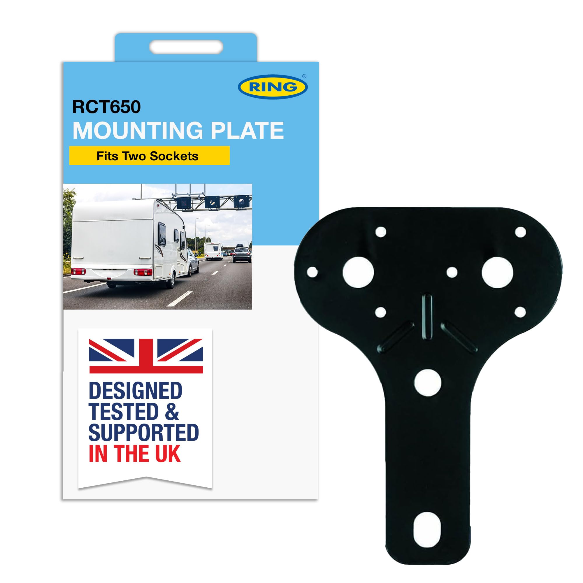 Double Towbar Mounting Plate Metal For 12s 12n Electric Socket By Ring RCT650