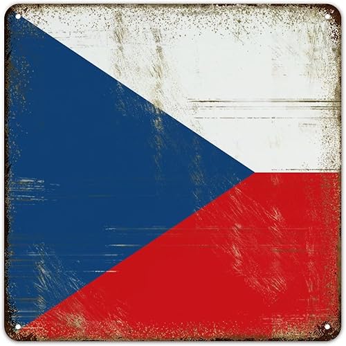 Letrero de metal con bandera nacional de la República Checa regalo rústico de aluminio con diseño retro letrero patriótico envejecido letrero de disponible en Yaxa Costa Rica