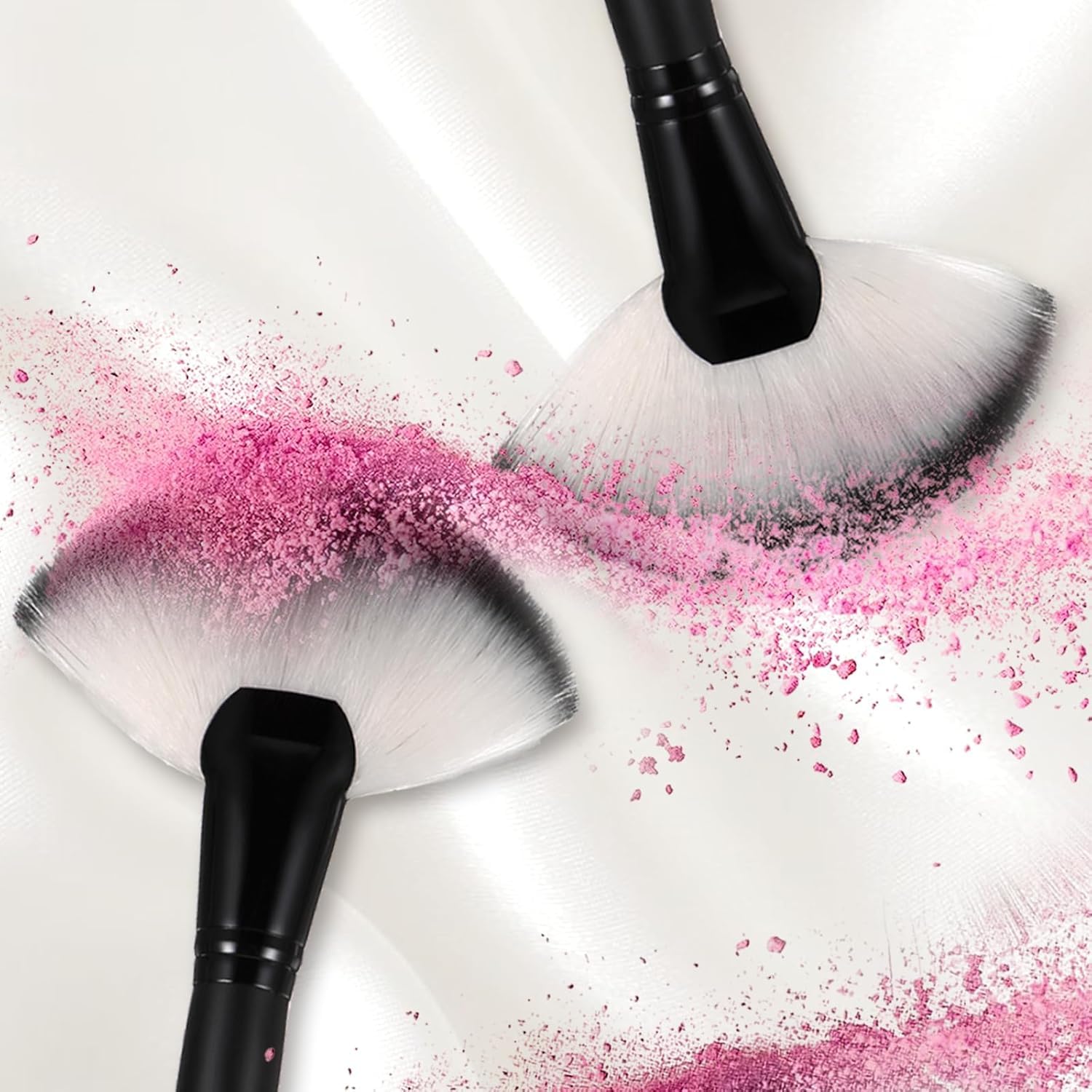 Keli Fan Brush for Makeup – Professional Soft Synthetic Bristles Highlighting, Foundation and Contour Brush for Face, loose Powder, Bronzer & Highlighter – Soft Bristles for Flawless Blending Finish 4