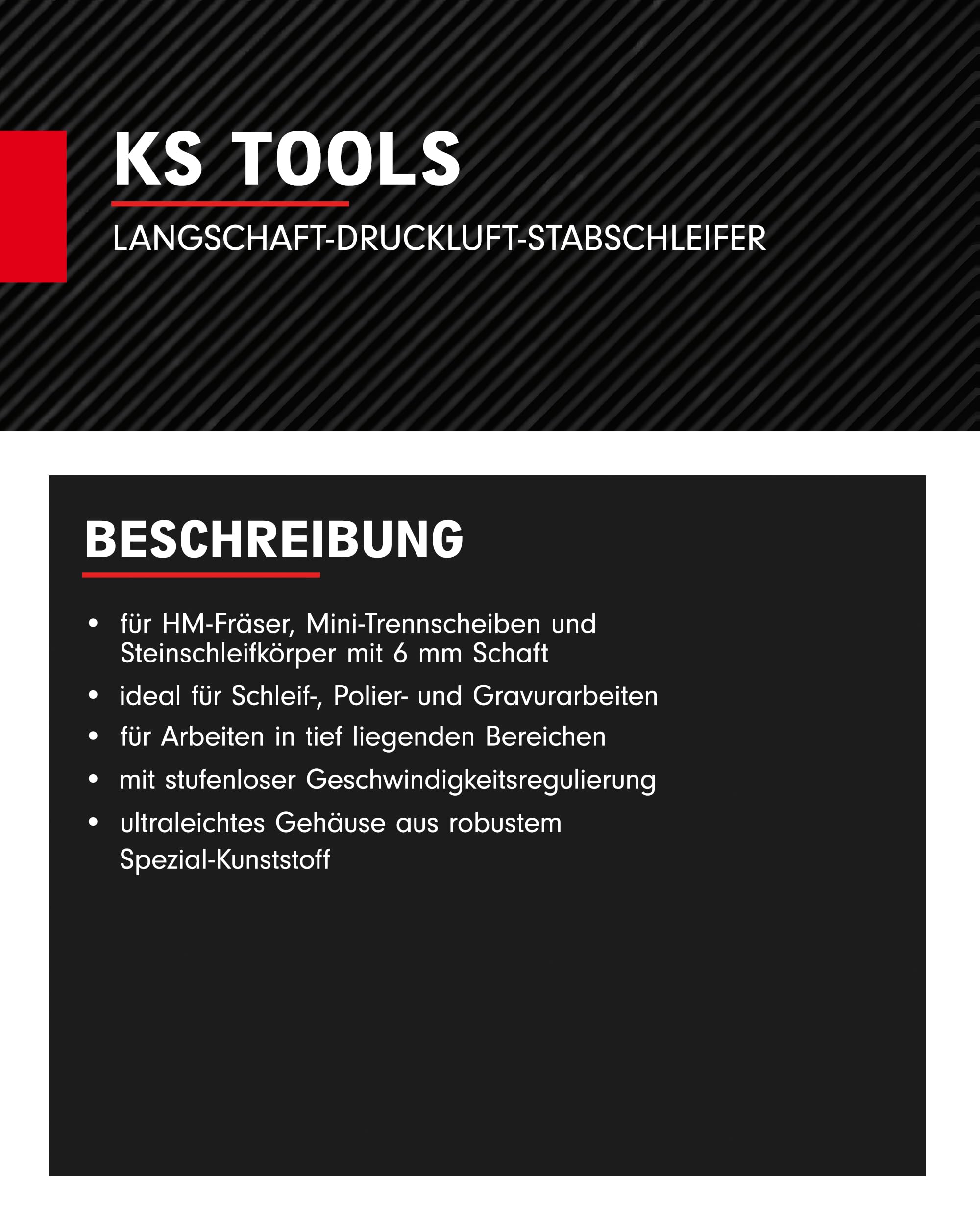 KS Tools 515.5415 Smerigliatrice a stilo ad aria compressa, 23.000 giri/min