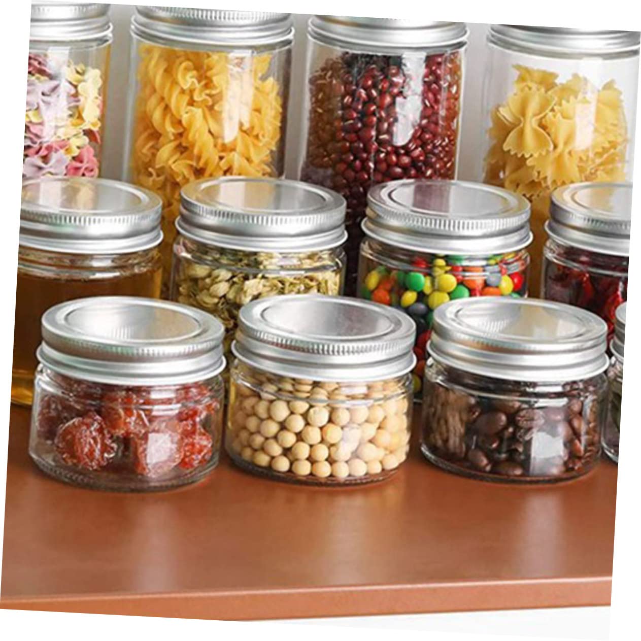OUNONA 6 Stück-pack Honigspender aus Glas 250ml mit Deckel Lange Haltbarkeit und Feine Verarbeitung Haushaltsbehälter für Küche und Zuhause im Einfachen Design