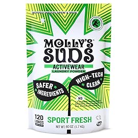 Molly\'s Suds Active Wear Laundry Detergent | Extra Strength Sport Laundry Powder, Stain Fighting for Performance Fabrics and Sensitive Skin | 120 Loads