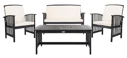 Outdoor Collection Rocklin Black/ White Cushions 4-Piece Conversation Patio Set