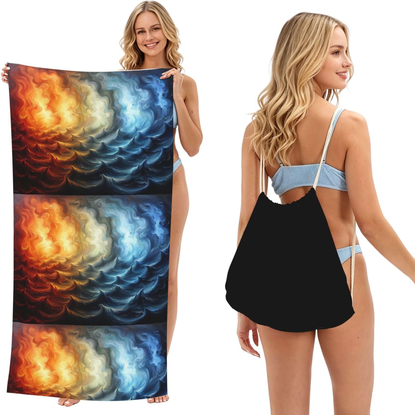 SKGOHLH demon 2in1 Packable Beach Towel Bag Women