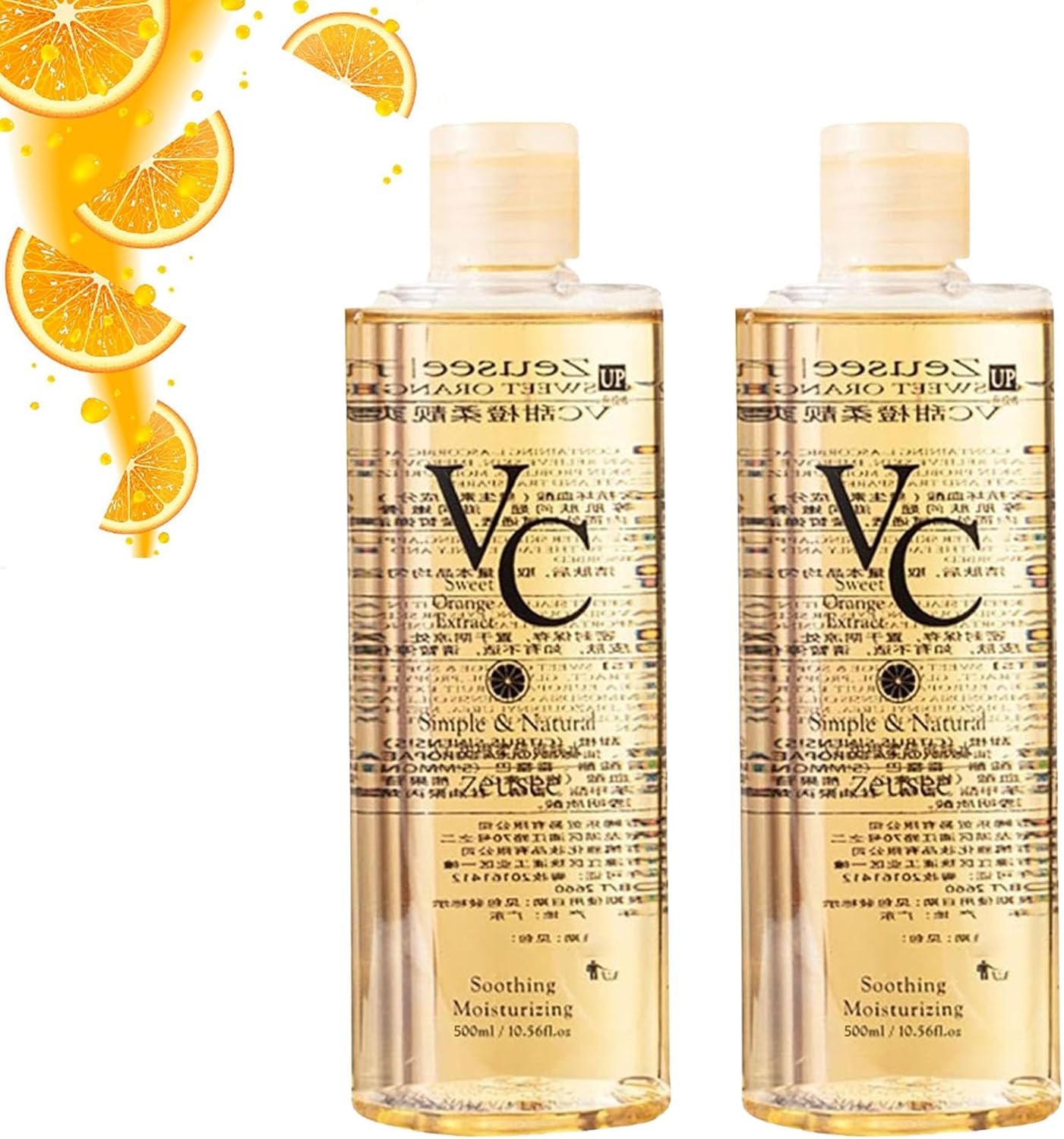 VC Toner Korean, 500 ml VC Toner Refreshing Hydrating Rejuvenating Wet Compress Moisturizing Water Lotion (2)