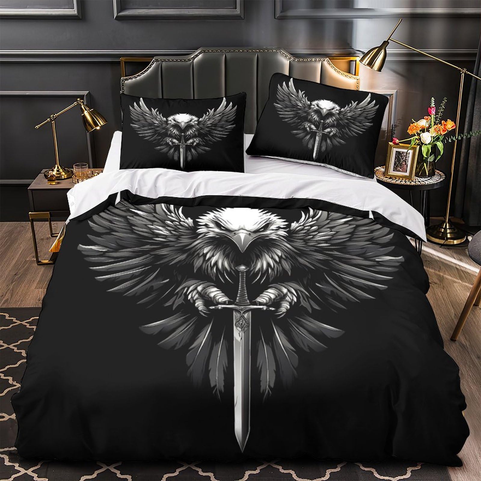 Parure de lit vintage corbeau volant en microfibre supérieure durable et super douce King