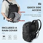 Camera Backpack, Professional Camera Bag for DSLR SLR Waterproof 14 Inch Laptop Backpack with Rain Cover & Tripod Holder Anti Theft Camera Case Large Photography Backpack for Men Women, Black
