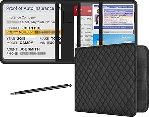 Amazon.com: bvya Car Registration Insurance Card Holder, Glove Box ...