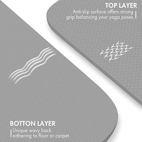Miniatura 4 de FrenzyBird Esterilla de yoga grande de 6 x 4 pies (72 x 48 pulgadas)  14 pulgadas y 13 pulgadas, extra ancha, 72.0 in x 48.0 in, alfombrilla de