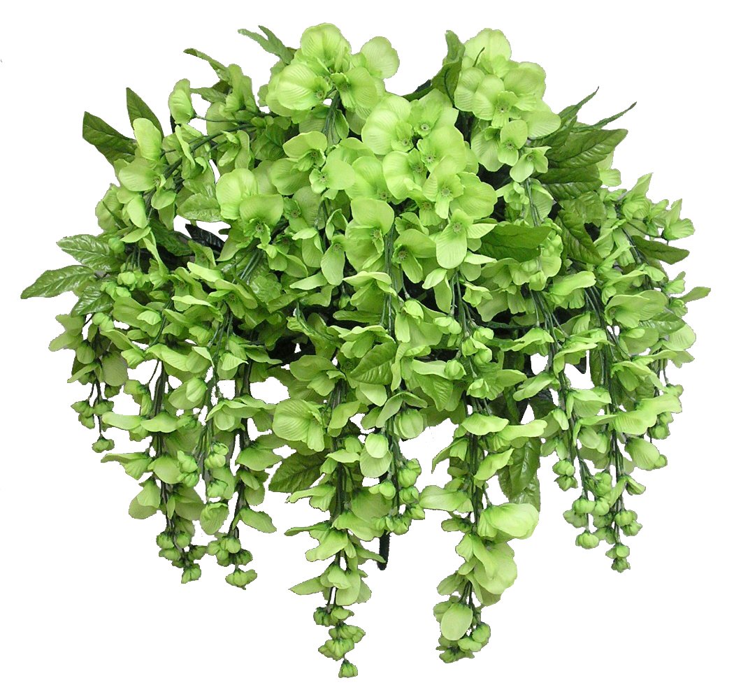 Admired By Nature Artificial Wisteria Long Hanging Bush Flowers - 15 Stems For Home, Wedding, Restaurant and Office Decoration Arrangement, Kiwi