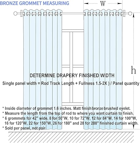 Miniatura 5 de TWOPAGES Cortinas extralargas con bloqueo de luz y ahorro de energía cortinas pesadas francesas para ventana de la familia cortinas largas con