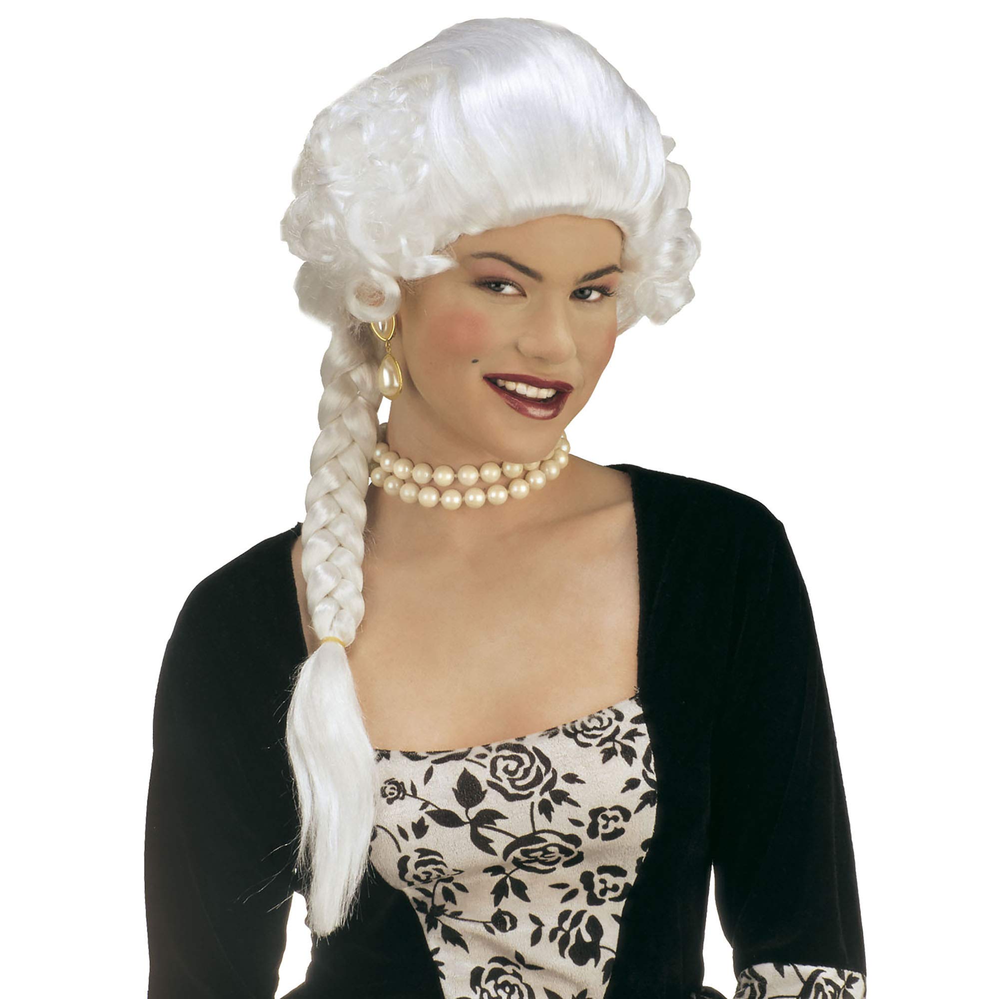 Ladies White Duchess Josephine Wig Braided Historical Fancy Dress Hair Accessory
