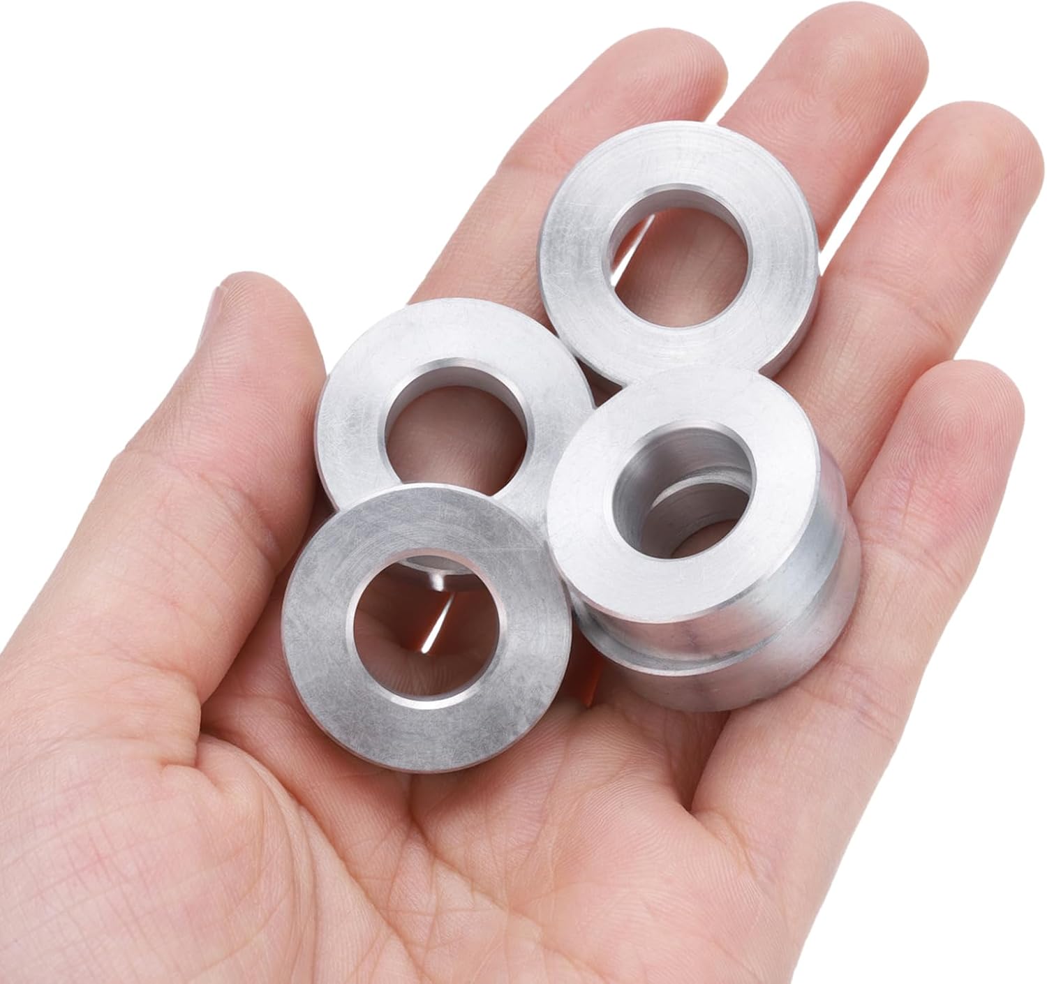 uxcell 10pcs Aluminum Spacer 1/2" Bore x 1" OD x 5/16" Length Screw Standoff Bushing Plain Finish Round Metal Spacer for 1/2 ID Screws Bolts and Rods