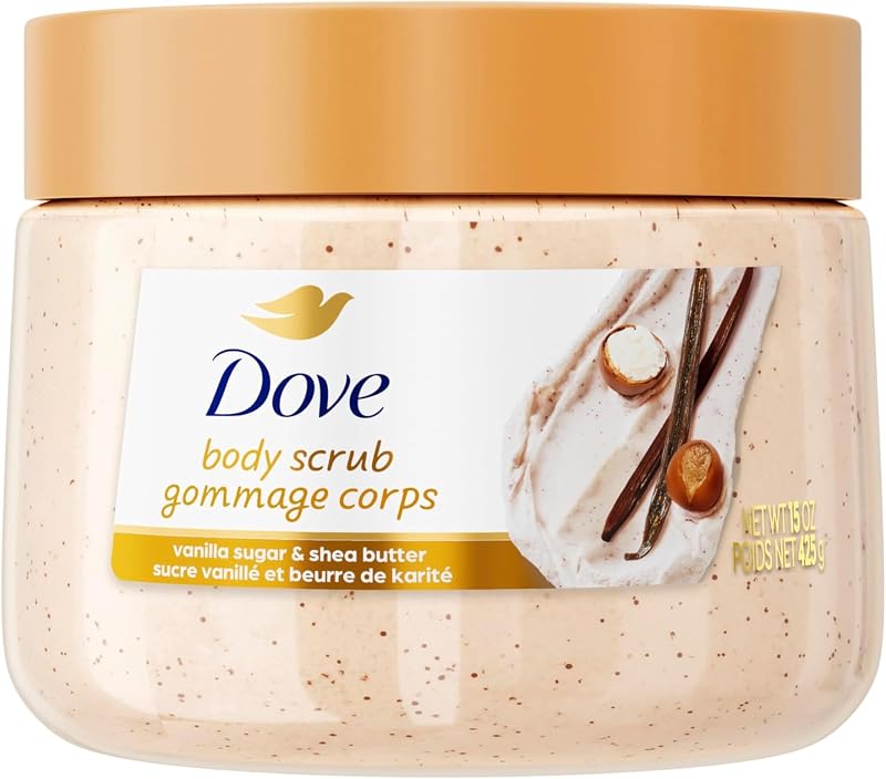 Esfoliante corporal Dove Vanilla Sugar & Shea Butter, 425 g, pacote com 12