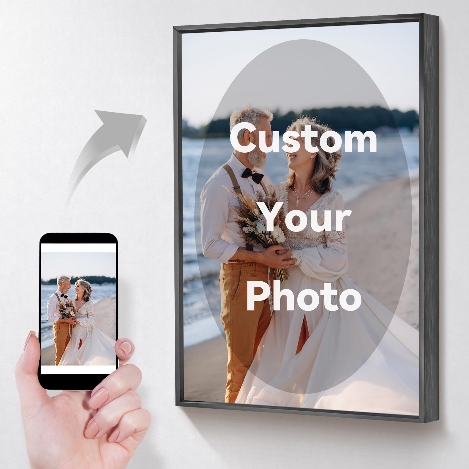 Custom Poster Prints with Your Photos, Personalized Photo Picture Art Prints Wall Hanging Decor, Custom Framed Wall Art Poster Print Personalized