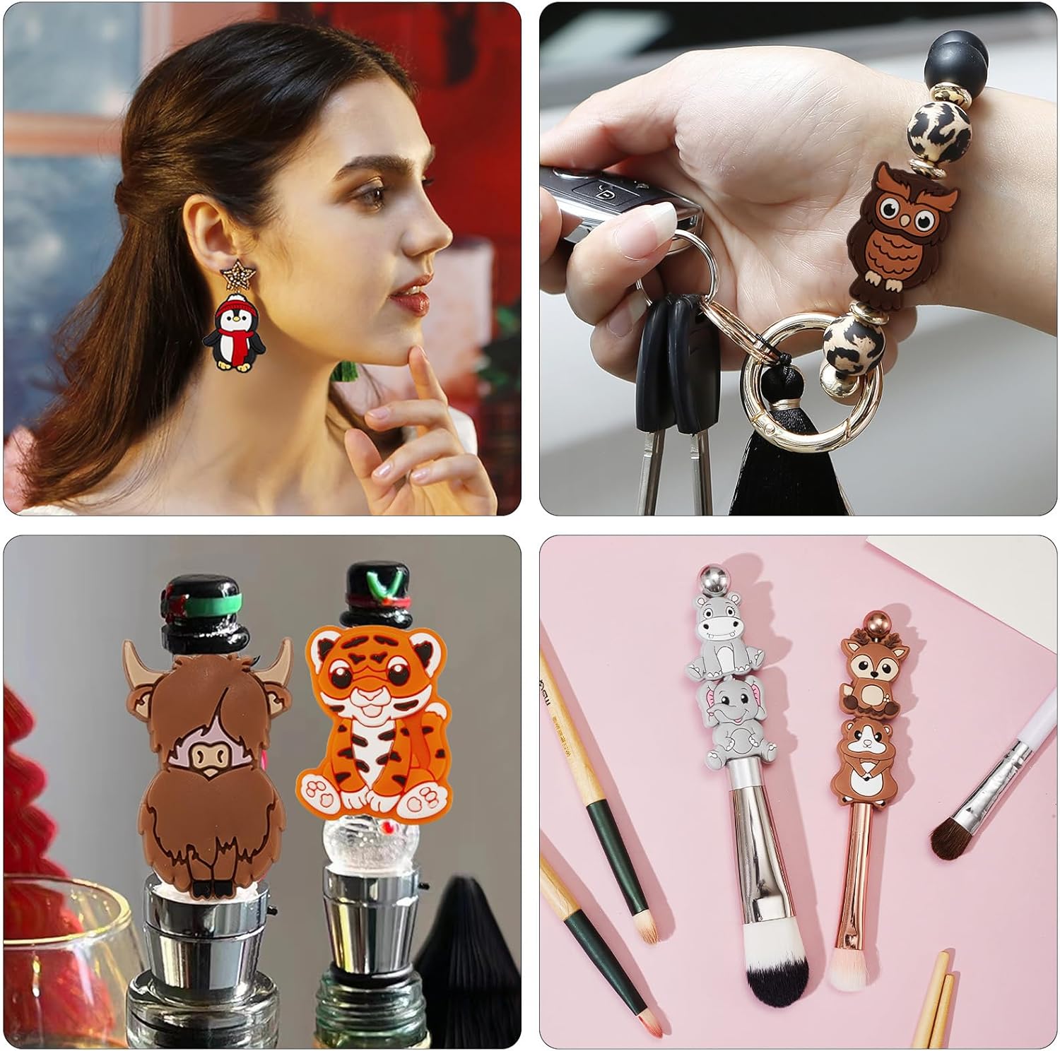 Silicone Focal Beads, 20 Pcs Cute Animals Focal Beads for Pens Characters, Silicone Charm Beads Accessory Kit for Beaded Pens, Keychain Making & DIY Handmade Crafts - Image 7