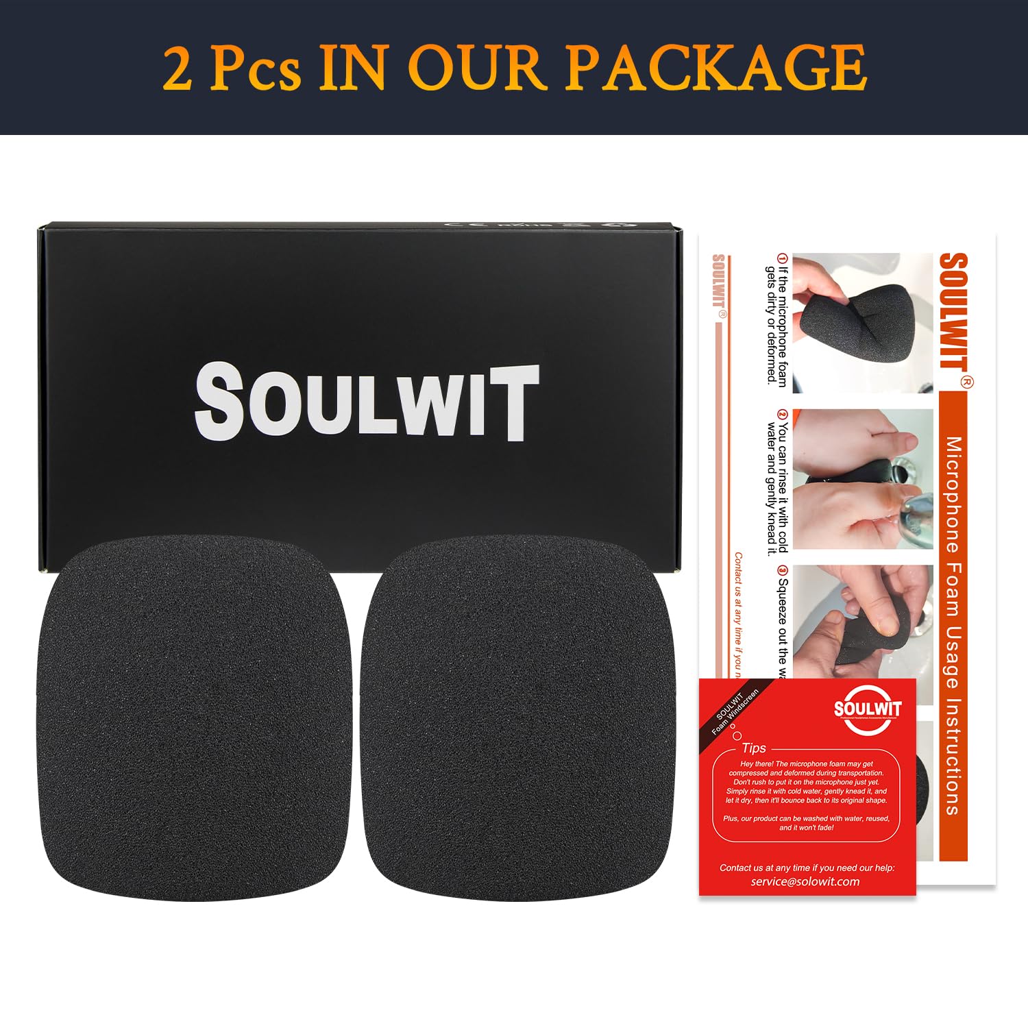 SOULWIT 2Pcs Microphones Pop Filter for AKG P120/P220/P420 Condenser, Protective Mic Cover Windscreen Foam - Black - Image 3