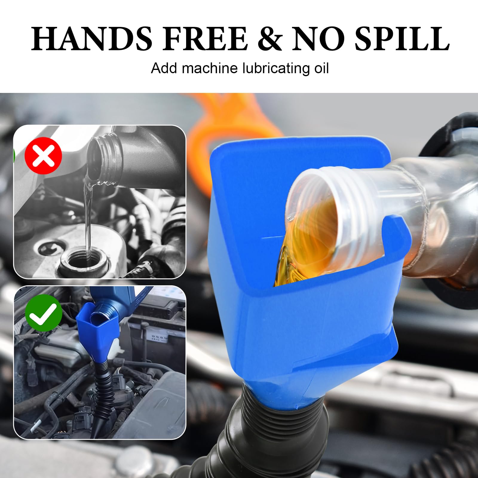 4 imbuti generici per auto, retrattili e flessibili, per uso automobilistico, per scaricare benzina, diesel o altri liquidi da camion e moto
