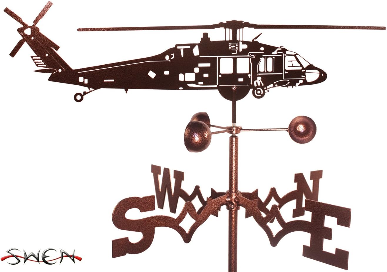 SWEN Products Hand Made Black Hawk Helicopter Weathervane ~New~