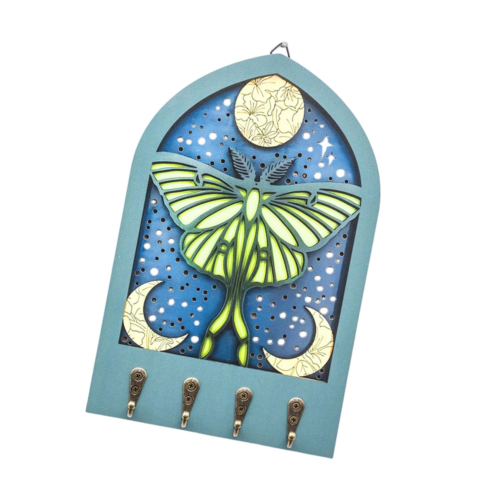 Shntig Sturdy Wooden Entryway Decoration with Antique Finish and Functional Storage Hook Multifunctional Coat Hook