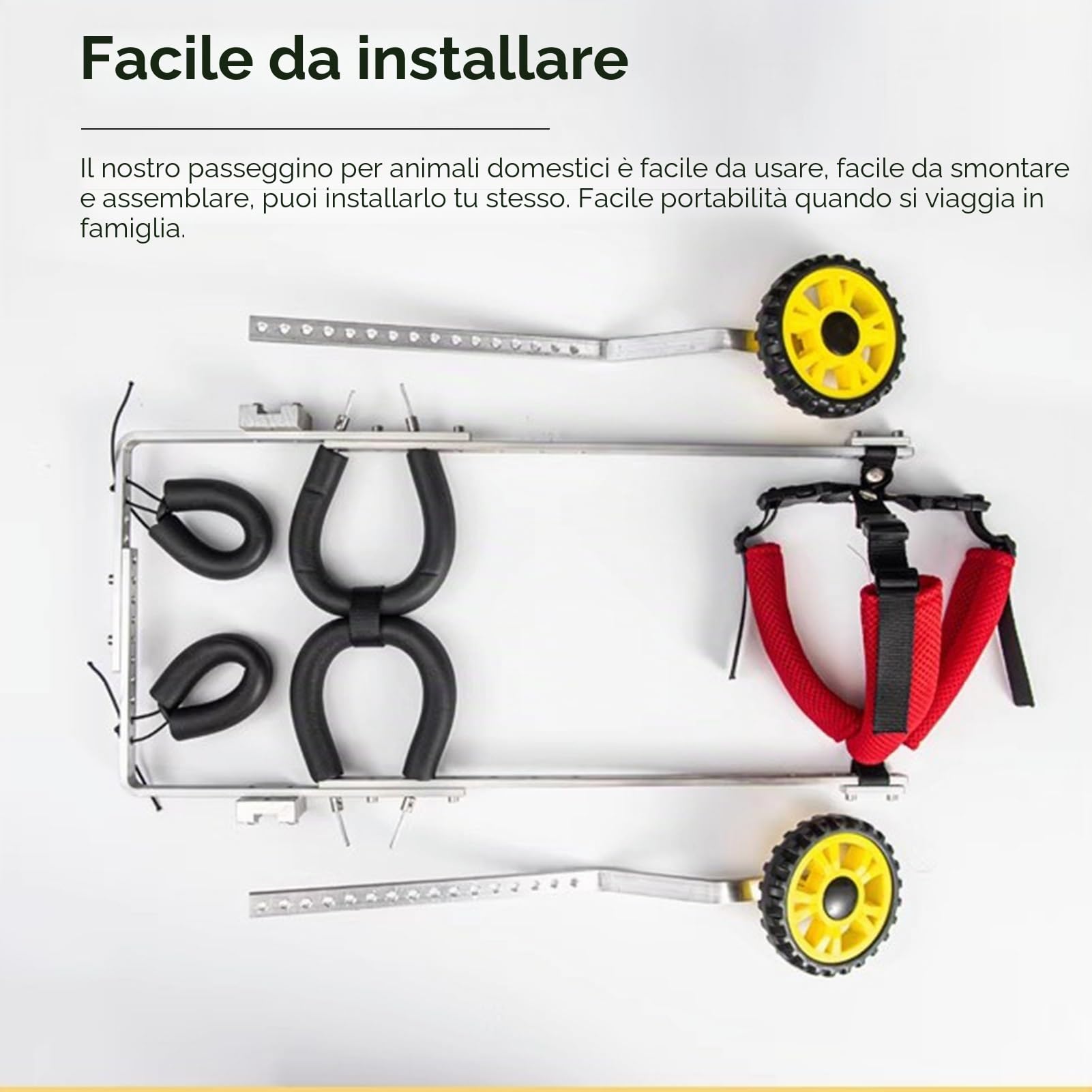 Carrozzina per Cani Regolabile Carrello/carrozzina Per Cani Per Le Zampe Posteriori, Leggero Carrozzine Per Animali Domestici Per La Deambulazione Delle Zampe Posteriori Disabili, Per Cani Di Grossa T