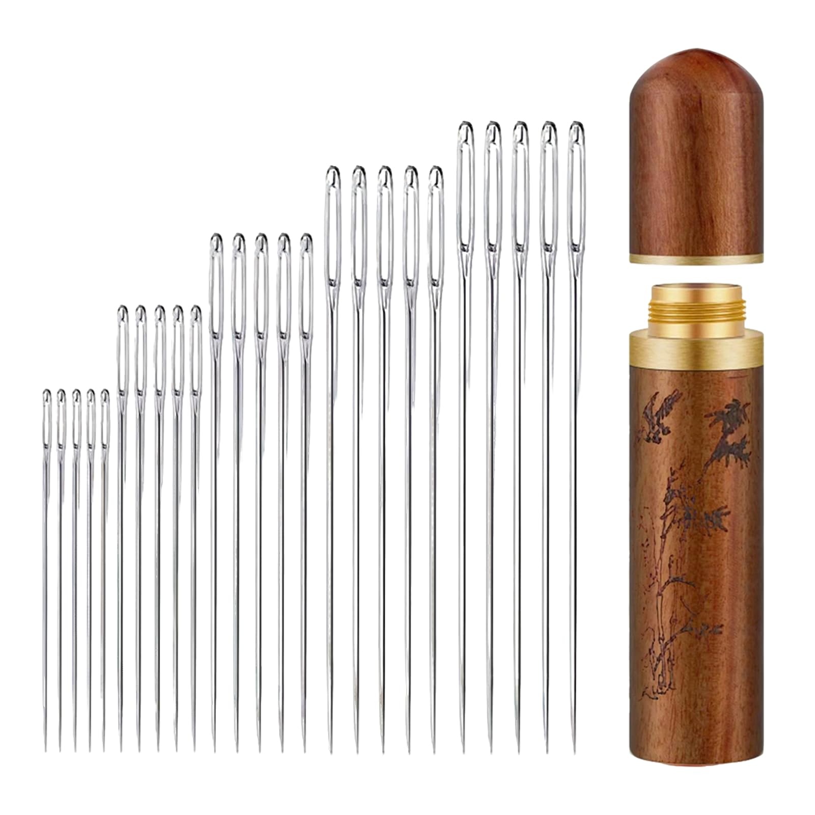 Pence & Moon Collective 25Pcs Self-Threading Embroidery Needles, 5 Size Sewing Needles, Easy Threading, Beautiful in Appearance, Threading Needle for Hand Sewing DIY
