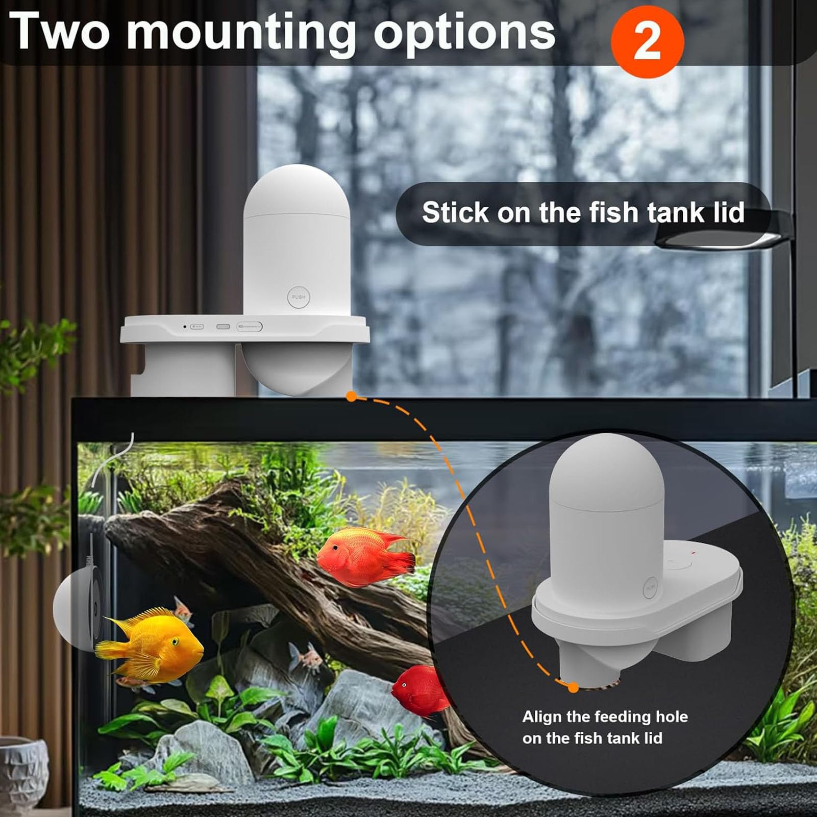 EBTOOLS Automatic Fish Feeder, 2.5K HD Camera WiFi Fish Food Dispenser with App Control Timer, for Aquarium Vacation Weekend - image 4