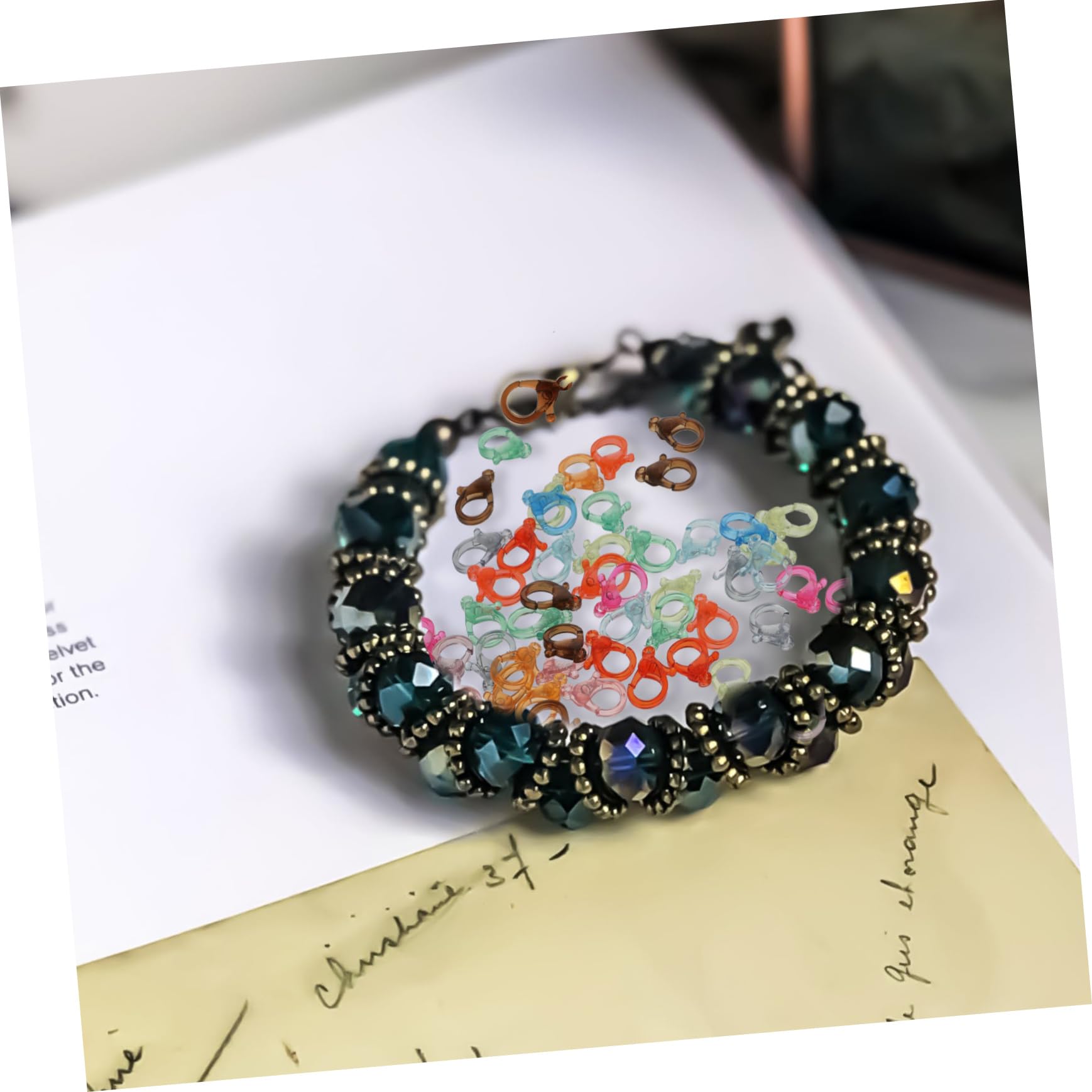 Lurrose 250pezzi Clip Gancio Plastica Per Portachiavi e Fai Da Te Accessori Per Gioielli Moschettone Multiuso Per Artigianato e Decorazione