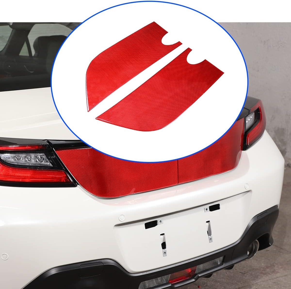 for Subaru BRZ 2022 Real Carbon Fiber (Soft) Car Tailgate Trunk Logo Large Panel Decorative Cover Sticker Protective Car Interior Accessories (Carbon Fiber Black)