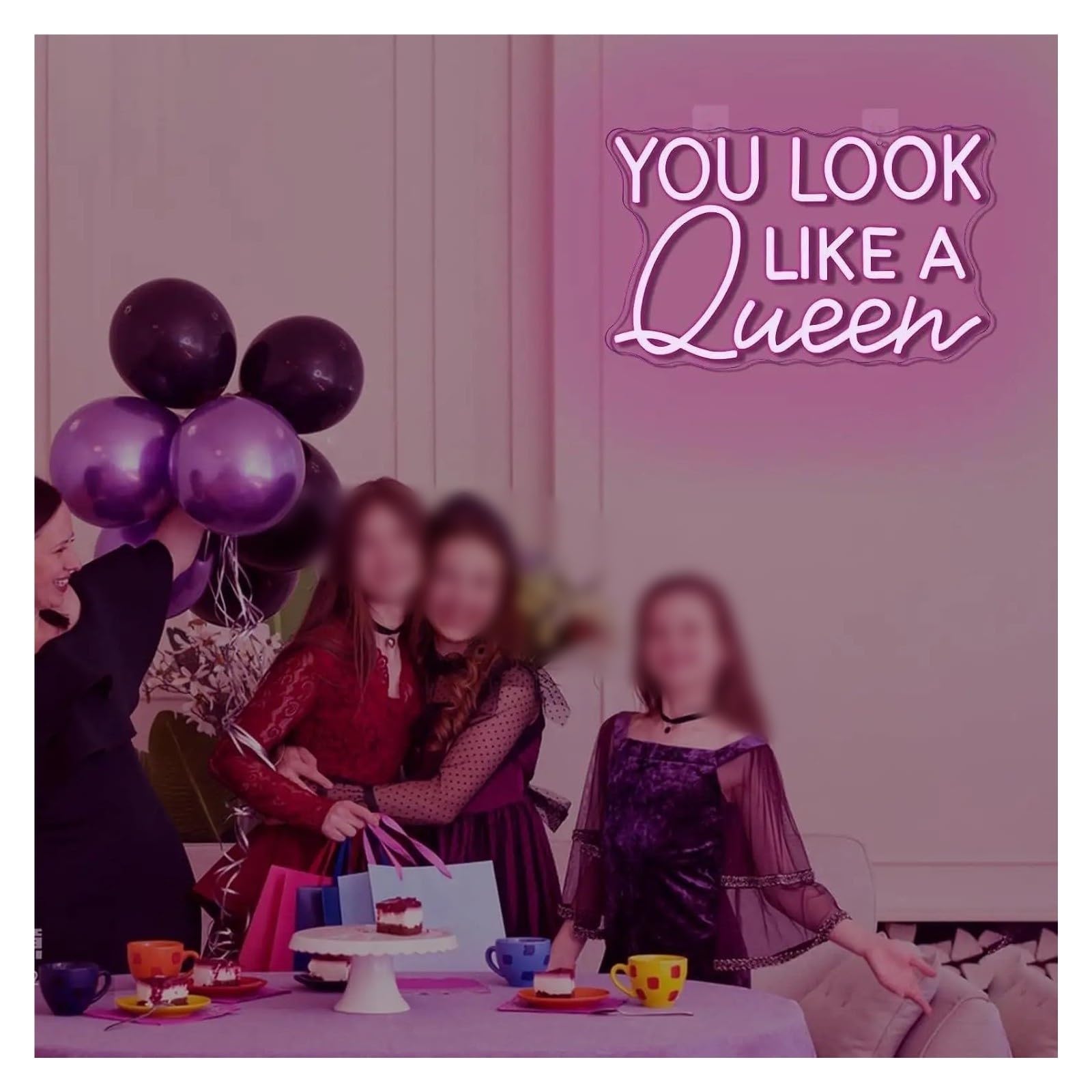 Decoración Lámparas Letrero De Neón You Look Like A Queen