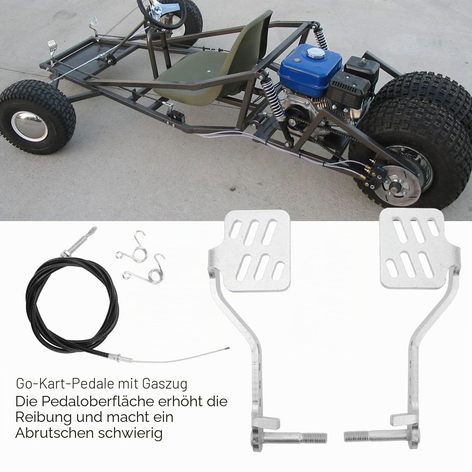 Go-Kart-Pedal-Set, 1 Paar, Langlebig, Leicht, Bremspedal-Rückholfeder, Rostbeständig, für Azusa Fun Kart Carter Go Kart Auto & Motorrad