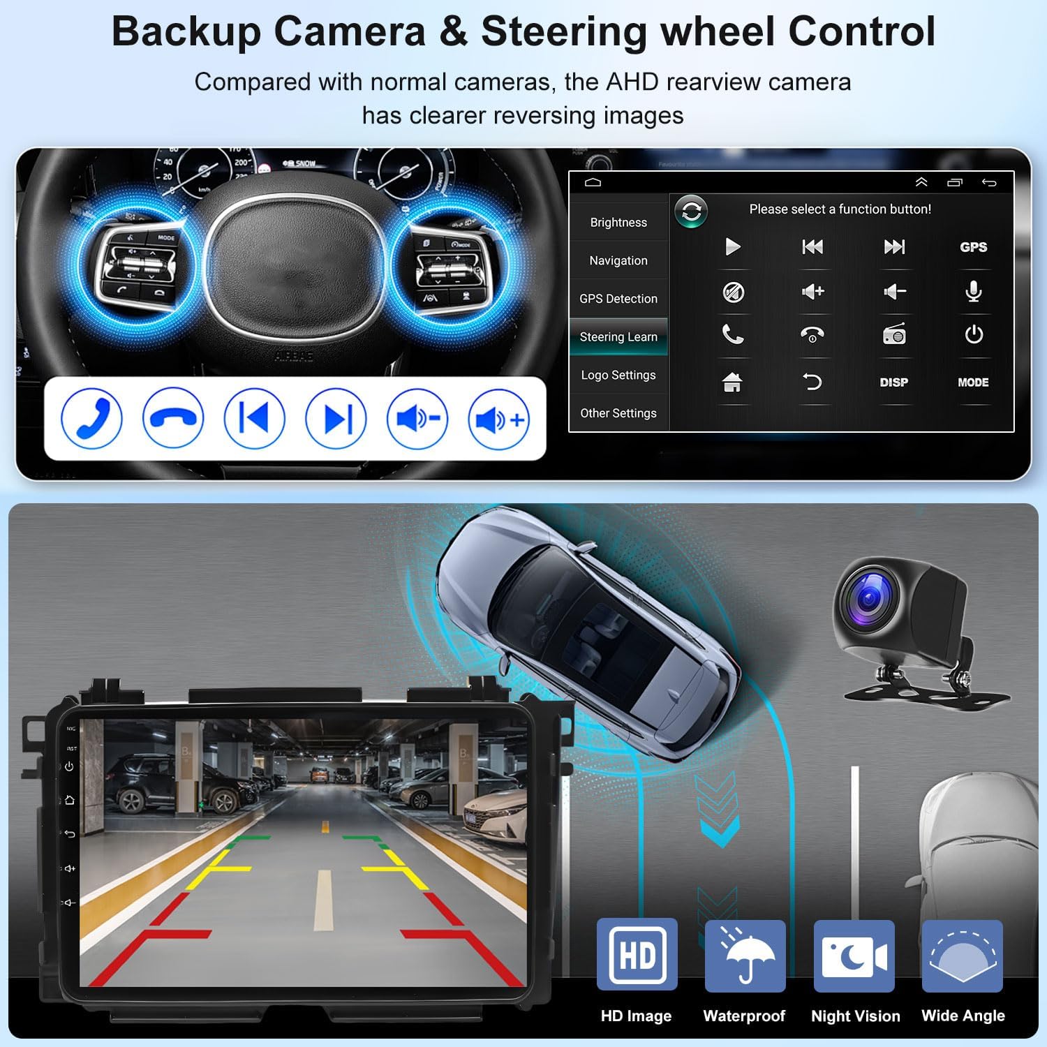 7" HD Touchscreen Car Stereo Radio for Chevrolet Traverse 2009 2010 2011 2012 2013 2014,Double Din Head Unit w/Wireless CarPlay Android Auto Mirror Link Bluetooth GPS WiFi FM RDS SWC Camera,4G+64G