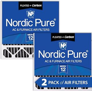 Nordic Pure 20x20x5HPM12C-2 Honeywell Replacement Pleated MERV 12 Plus Carbon Filter (2 Pack), 20x20x5"