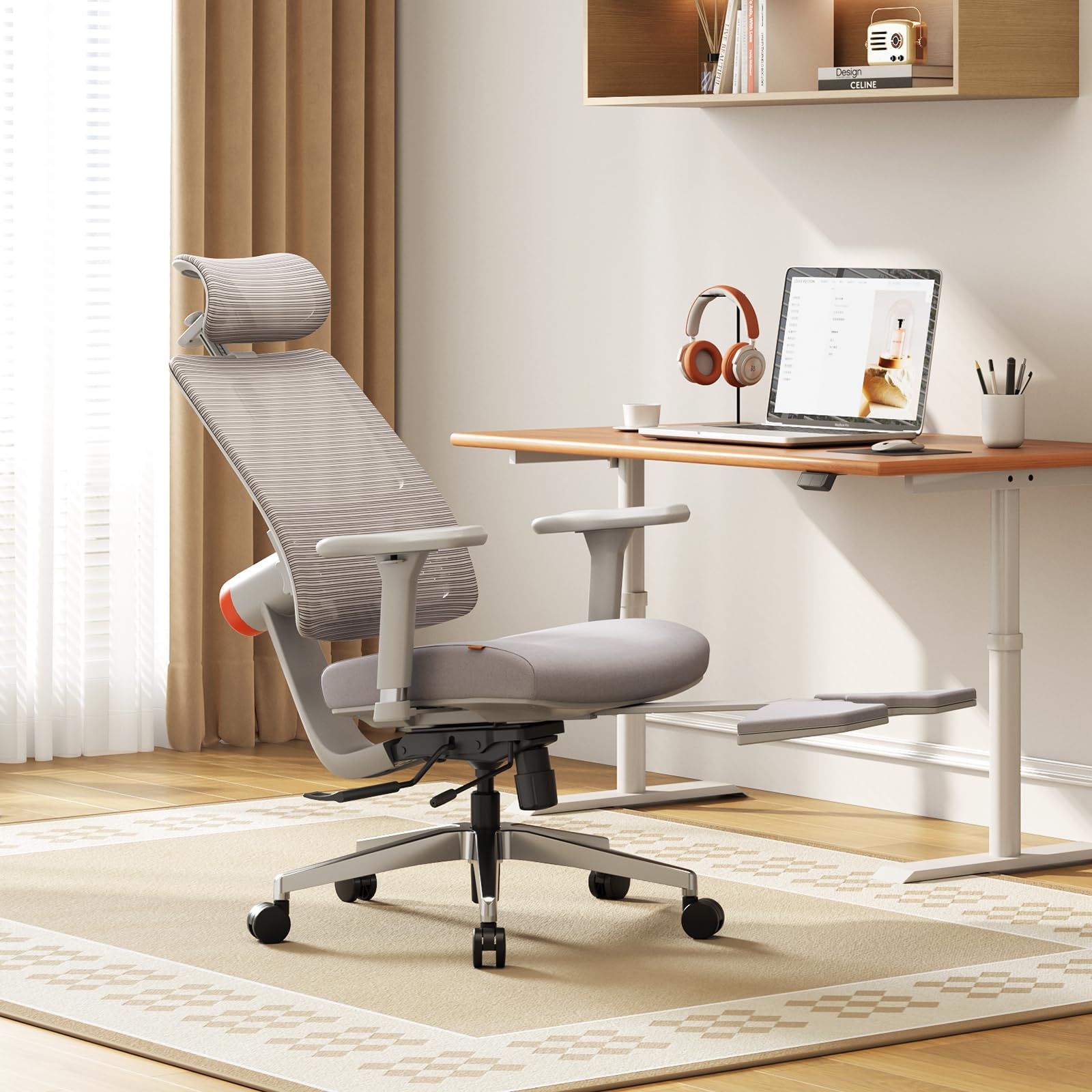 Newtral エルゴノミックチェア フットレスト付き 4Dアームレスト