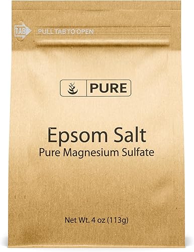 Pure Original Ingredients Sal de Epsom Sulfato de magnesio puro, solución de remojo (4 onzas)