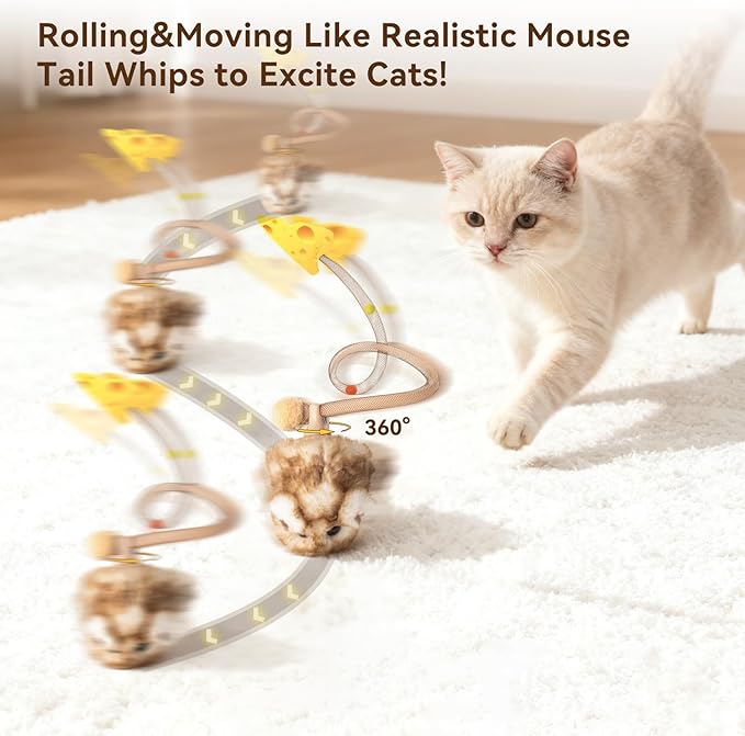 Juguete interactivo para gatos Migipaws MigiMouse marrón miniatura 3