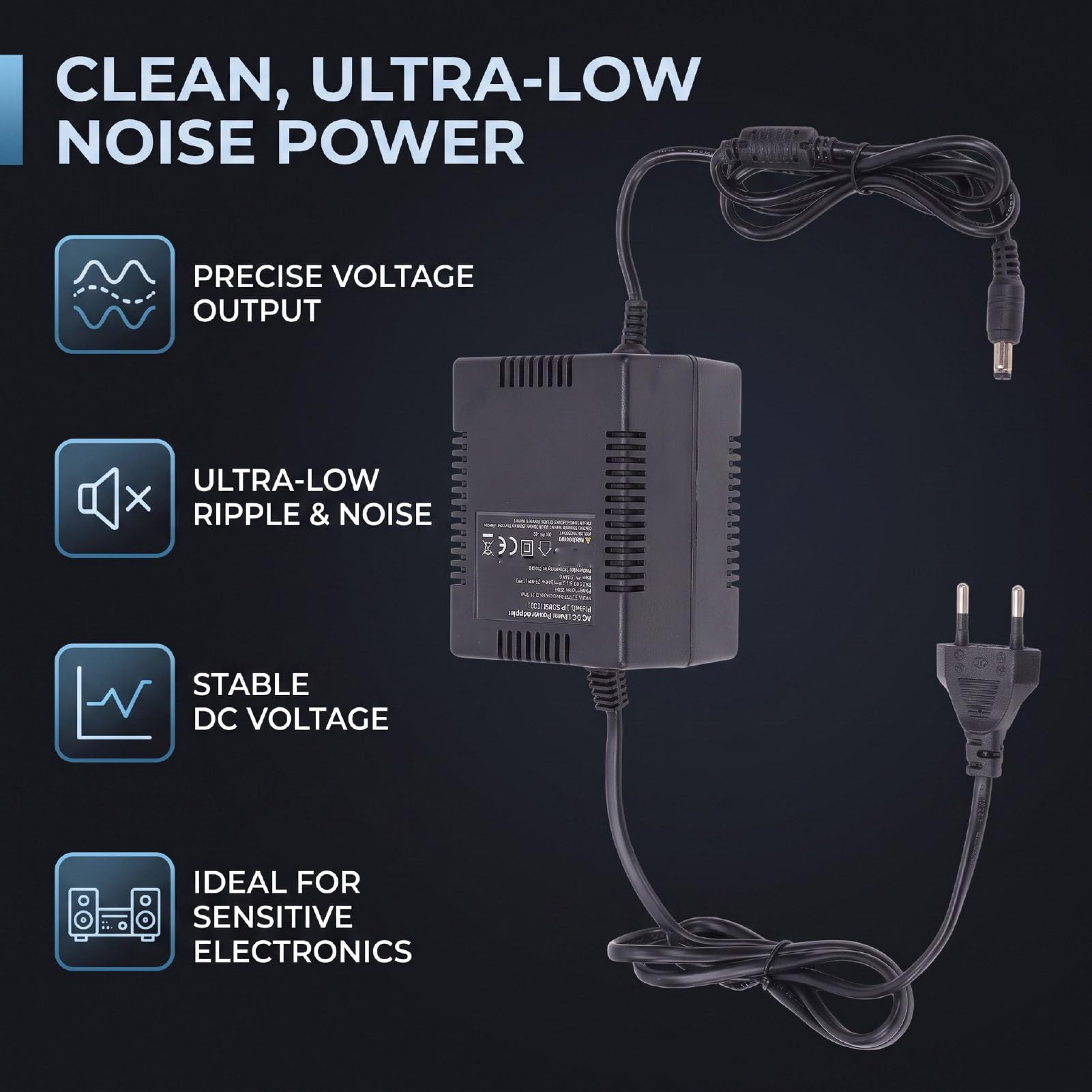 Tangxi Fuente de Alimentación Lineal 36W DC 1.5A Estéreo