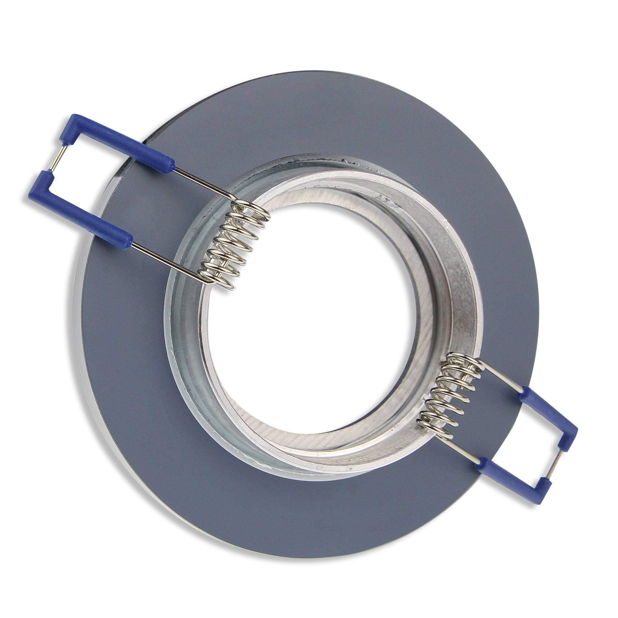 10x LED Einbaustrahler Set aus Glas transparent - rund 7,5 Watt dimmbar neutralweiß 230V - GU10 Einbauleuchten 60-70mm Bohrloch - hervorragend verarbeitet und modernes Design