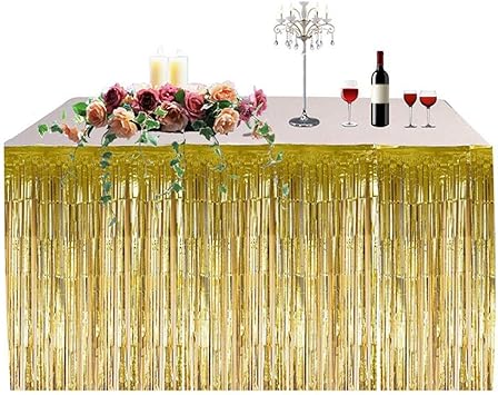 True Ying Hawaiian Decoration De Fete A Franges Jupe De Table Celebration Jupe De Table Epaisse Rideau Vacances Fournitures Piscine De Barbecue Fete Noel Paques Fete D Anniversaire Deco Or Amazon Fr Cuisine Et