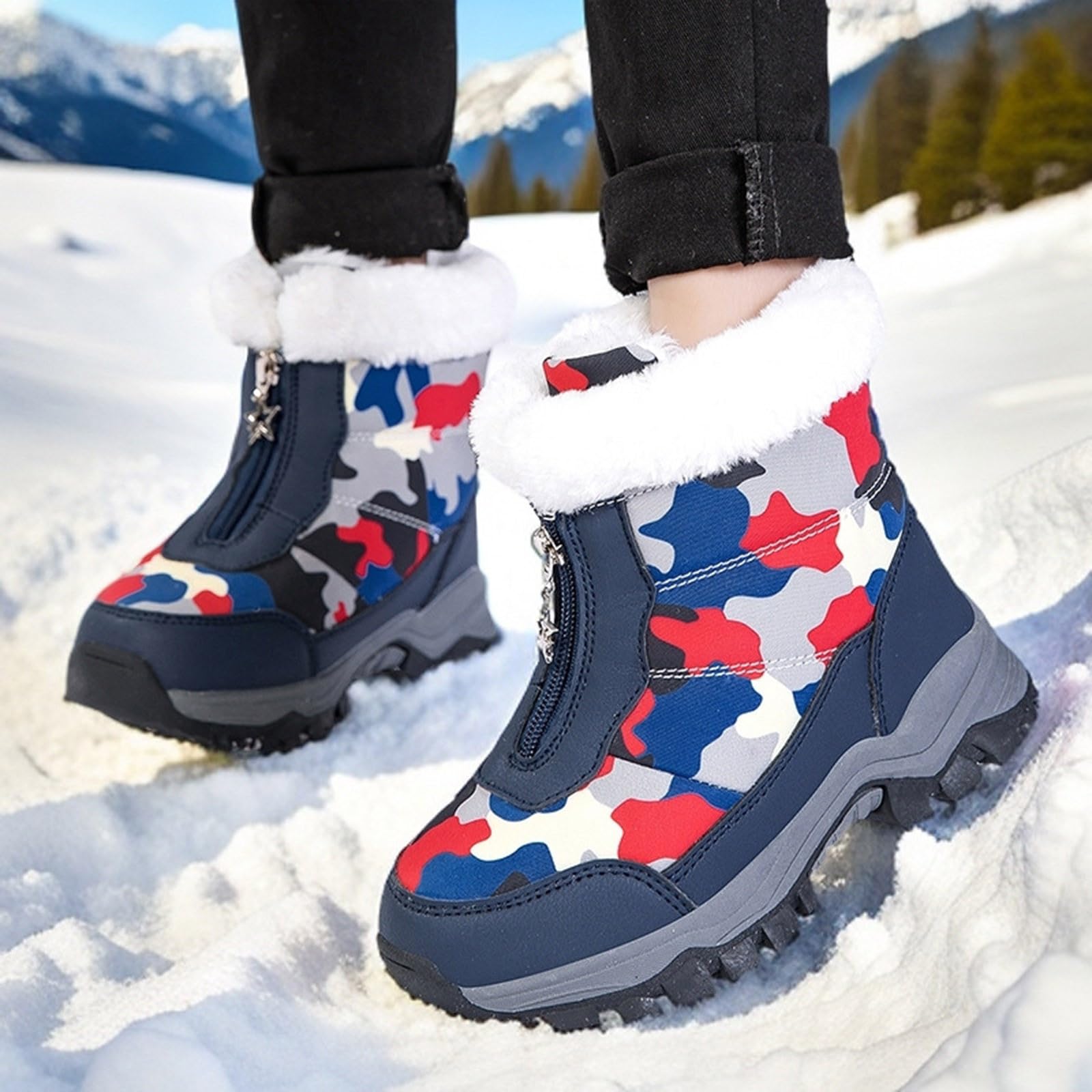 Ragazzi Scarpe per Bambini Stivali da Neve Scarpe da Trekking Outdoor Stivali alla Moda Autunnali Invernali Chaussures Enfant pour École et Loisirs Design alla Moda Scarpine Primi Passi