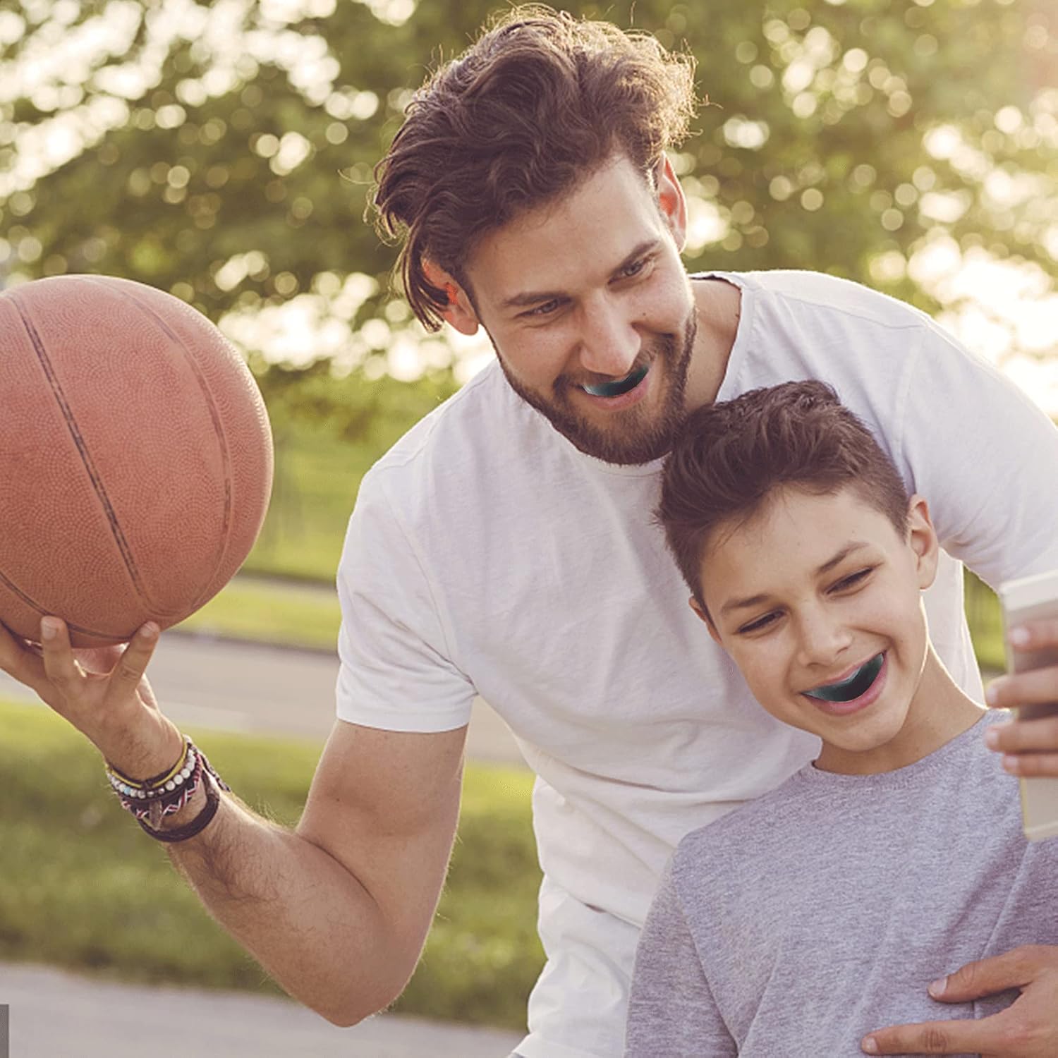 3 Pack Football Mouth Guard, Soft Youth Mouth Guard Sports Football Mouthpiece, Professional Football Mouthguard with Strap for Boxing Wrestling Basketball Football Hockey MMA (Purple Black Blue) : Everything Else