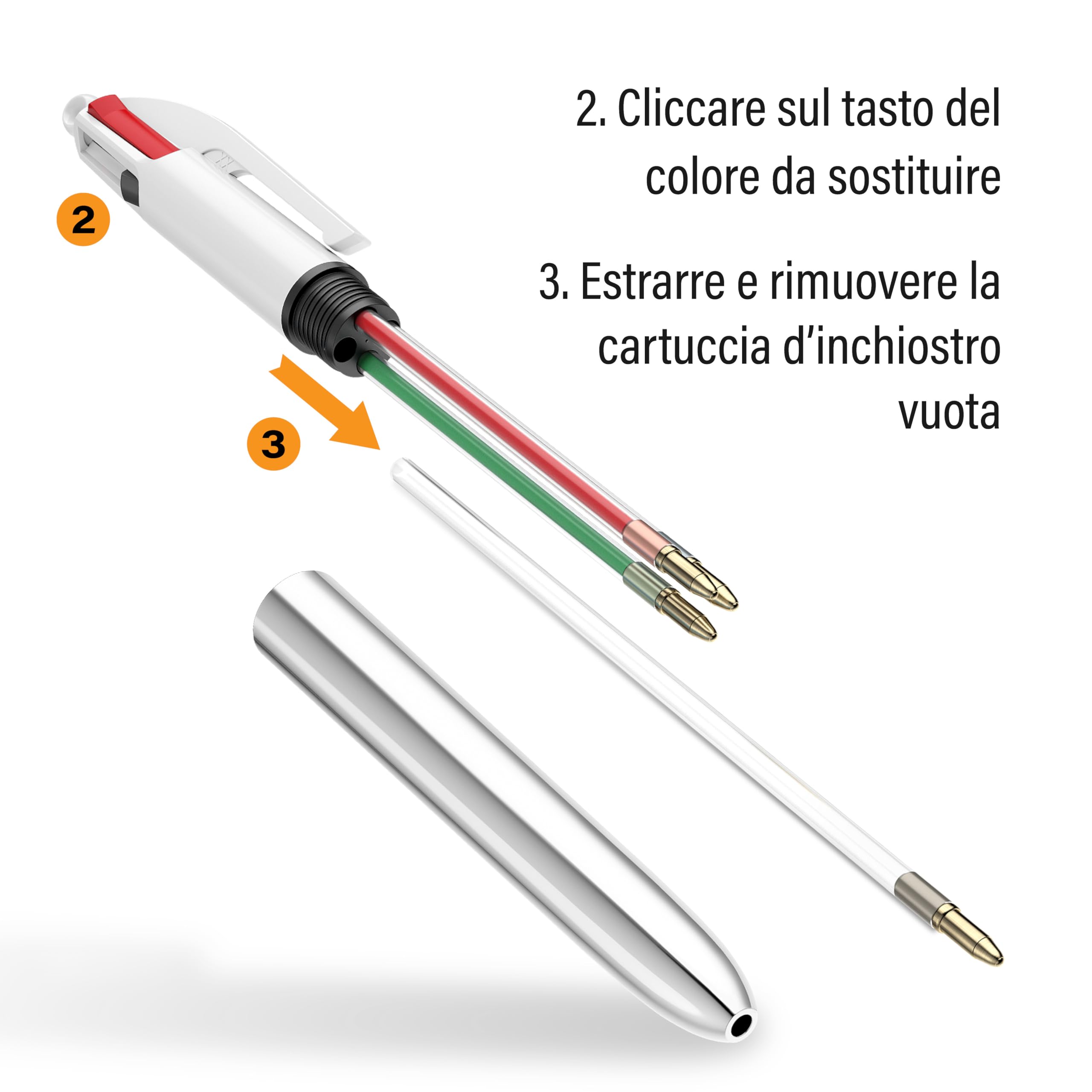 BIC 4 Colori Hydro Dipping Penne Multicolore Set di 5 Penne a Sfera A Scatto Cancelleria