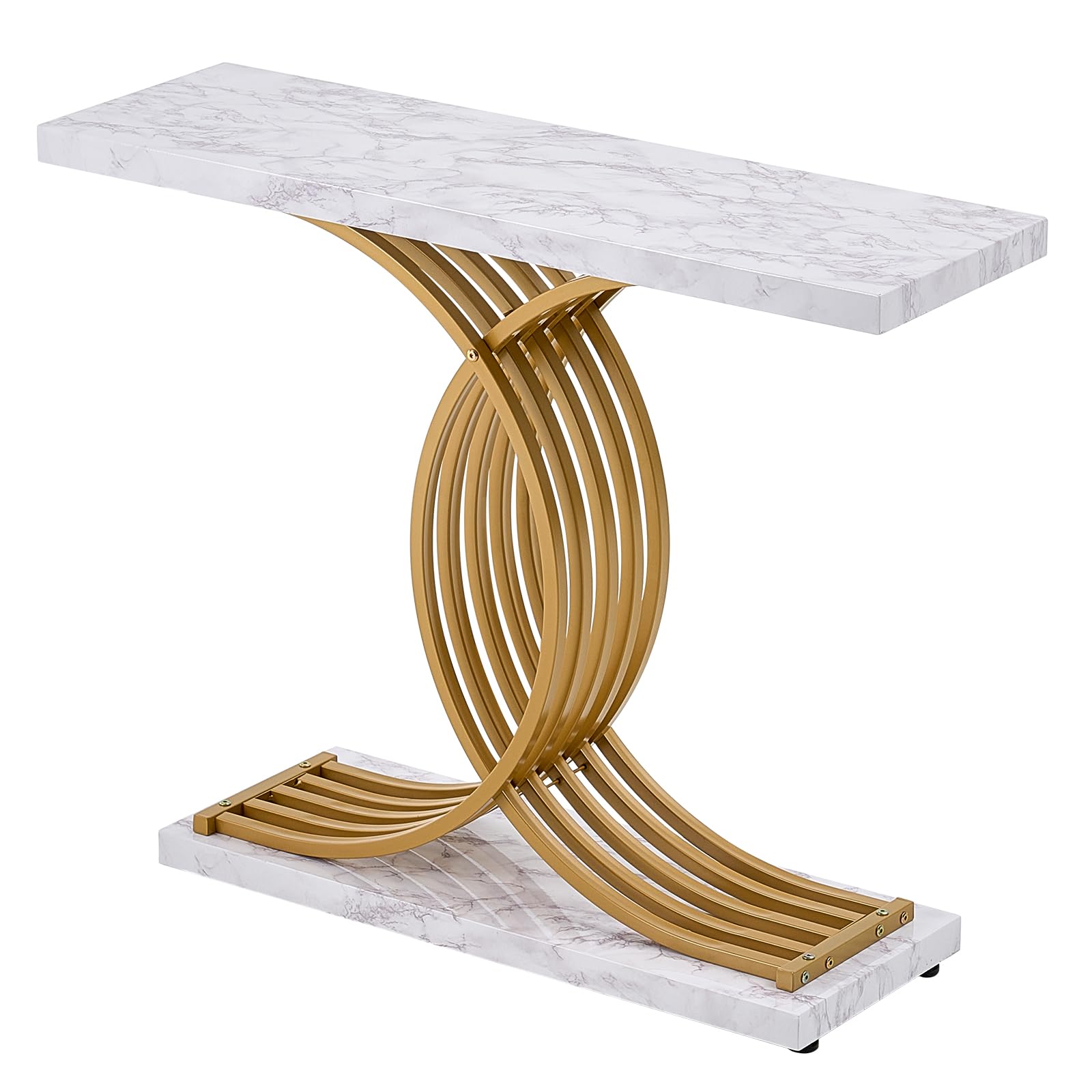 VEVOR Tavolo Stretto Dietro Divano, Tavolino da Ingresso Lungo a 1 Livello e Tavola da Corridoio Sottile, con Struttura in Metallo, per Ingresso, Corridoio, Soggiorno, 100 x 30 x 81 cm