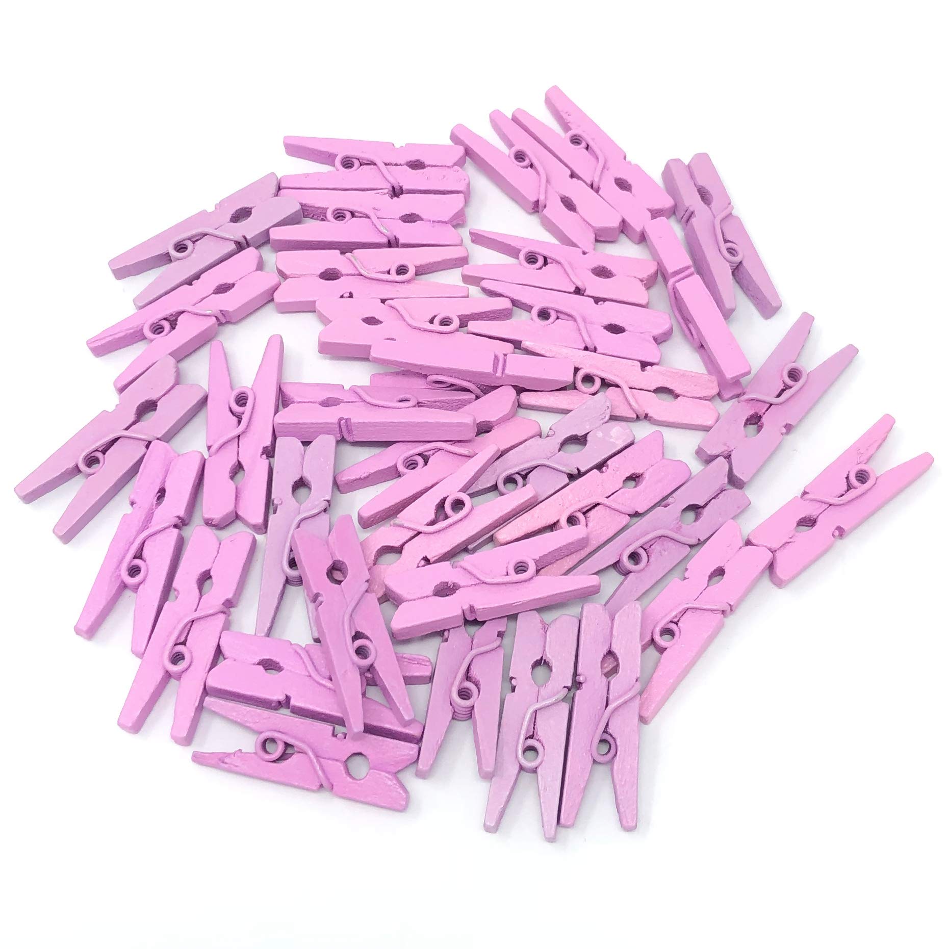 25mm Mini Lilac Wooden Clothes Peg Craft For Vintage Wedding - Pack of 100