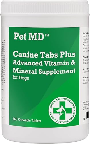 Pastillas caninas Plus 365 unidades multi vitaminas avanzadas para perros suplemento nutricional diario de vitaminas y minerales diarios comprimidos