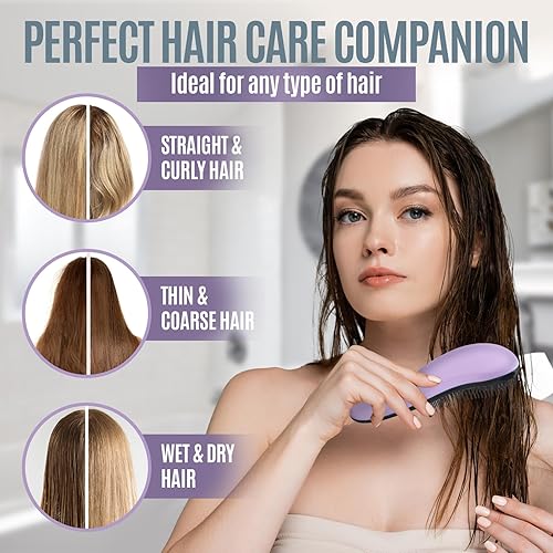 Miniatura 5 de The Scoopie - Cepillo de pelo para cabello rizado, desenredante para mujeres con cerdas suaves y flexibles, cepillo de pelo de viaje para niños,