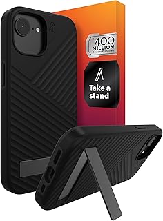ZAGG Denali Snap Case with Kickstand for iPhone 16e/ 15/14/ 13-16ft Drop Protection, Magnetic, Graphene-Infused, Wireless Charging Compatible, Rugged Dual-Layer Design, Black