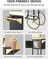 Vista 7 de 12 oz Upgraded Popcorn Machine Cart, Popcorn Maker Machine with Stainless-Steel Kettle Makes Up to 48 Cups, Movie Theater Pop Corn Machine with