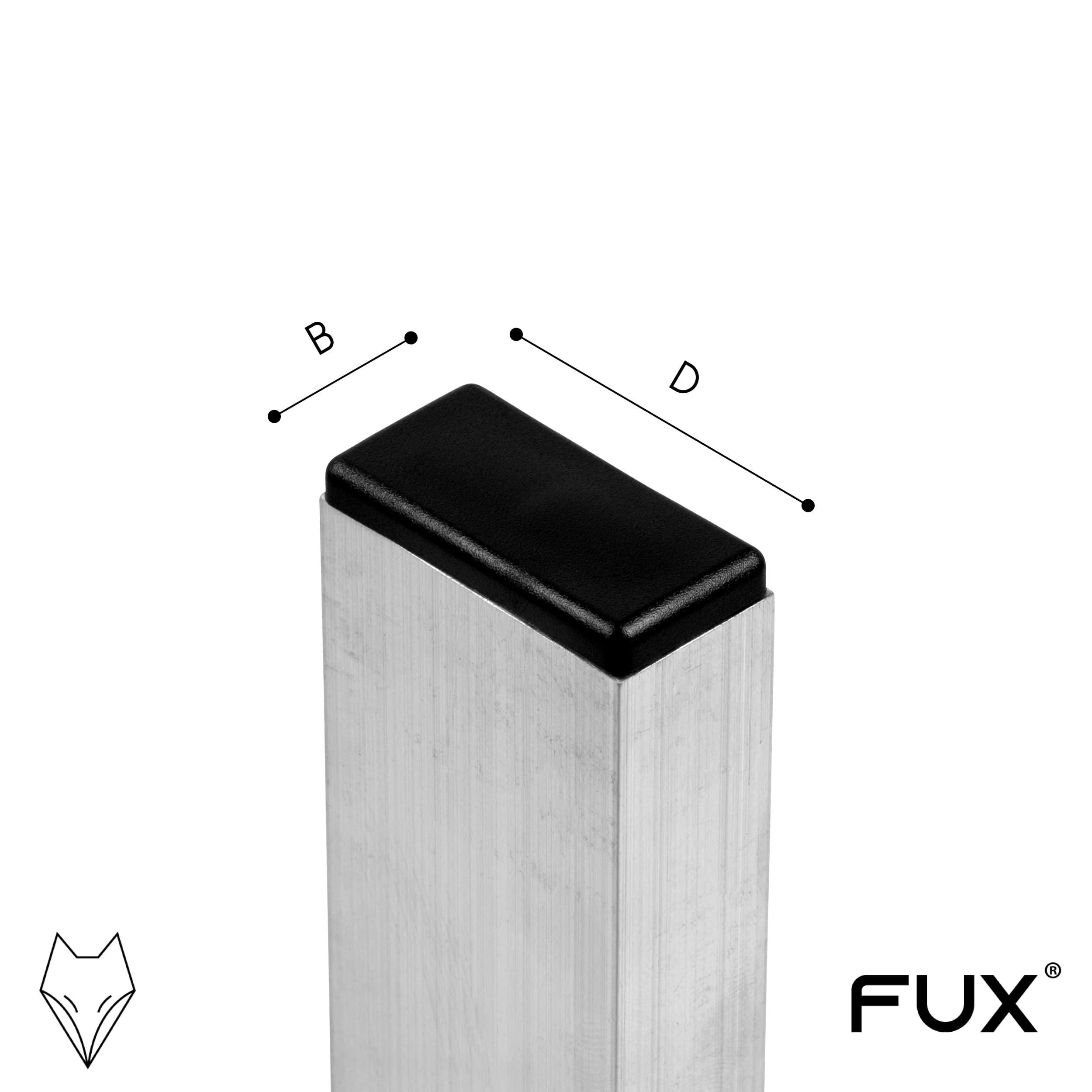 FUX 20 Piezas de Tapas de plastico rectangulares para Tubos | Protege el suelo de arañazos, deslizamiento silencioso, ajuste firme en las patas, negro, Polietileno